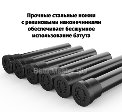 Каркасный батут с Т-образной ручкой, круглый, черно-оранжевый, диаметр 3,3 фт