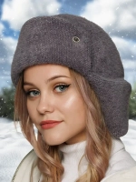 Шапка ушанка зимняя вязаная на флисе