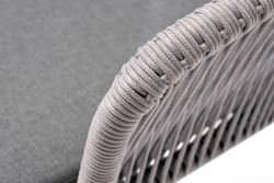"Марсель" стул плетеный из роупа, каркас алюминий темно-серый (RAL7024) муар, роуп светло-серый круглый, ткань светло-серая