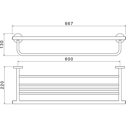 Полка для полотенец Aquatek Оберон AQ4215MB Черная матовая