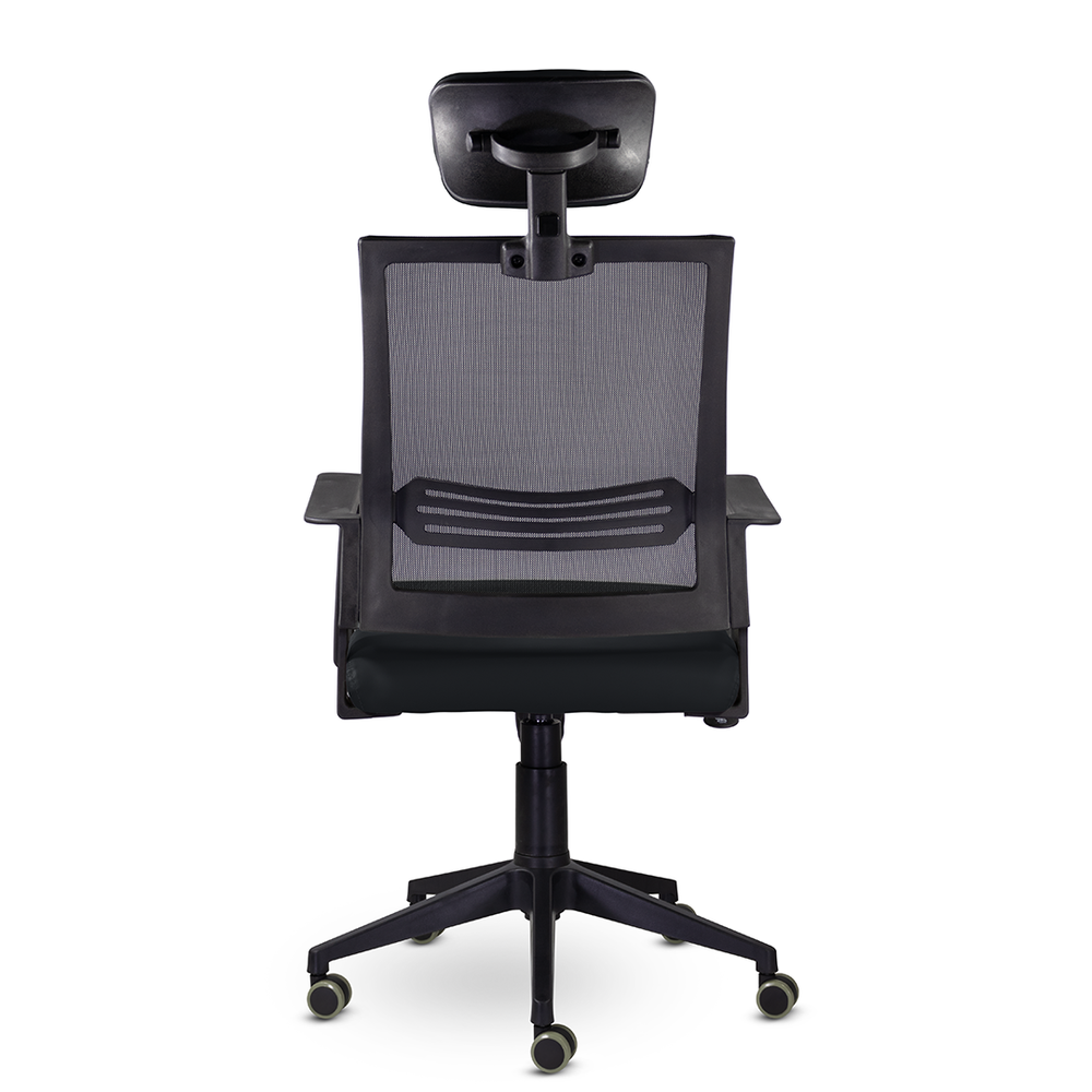 Кресло М-808 Аэро/Aero blackPL пластик Ср S-0401/NET202/S-0401 (черный)