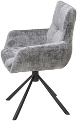 Стул М-City DISAUR Елат (Eilat) поворотный на поворотный на 360 градусов, с возвратом, 95 Серый, ткань, Черный