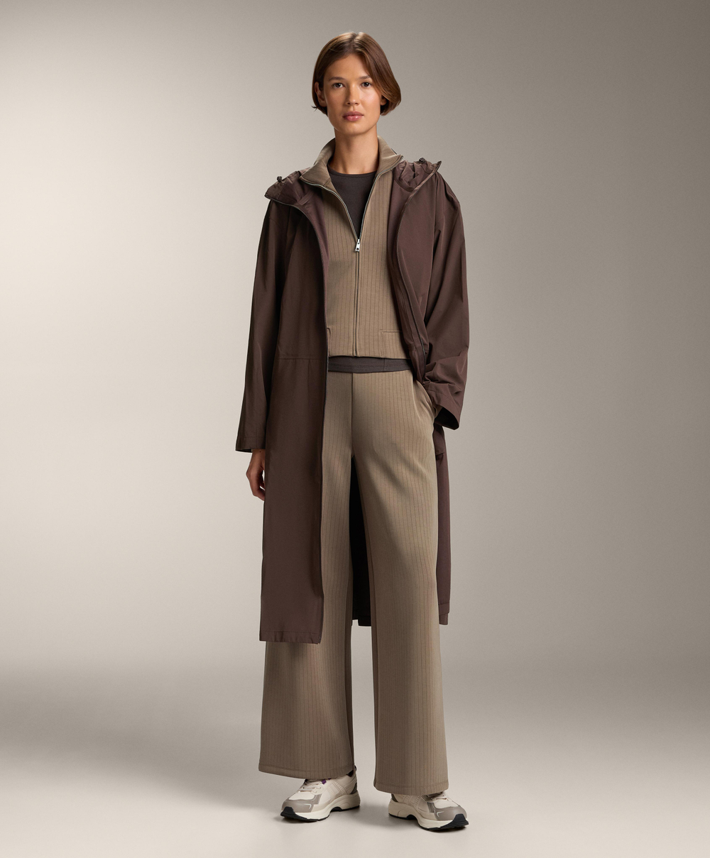 OYSHO Брюки прямого кроя с полосками из модала, мокко