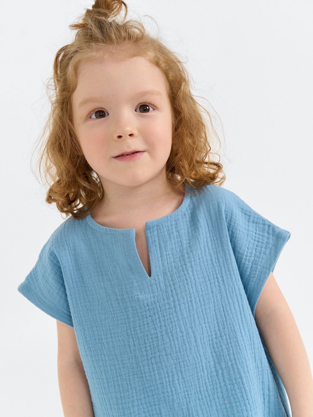 Рубашка муслиновая без рукавов "Деним"