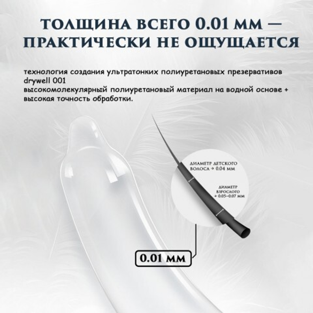 Презервативы Drywell ультратонкие с возбуждающей смазкой (6 шт)