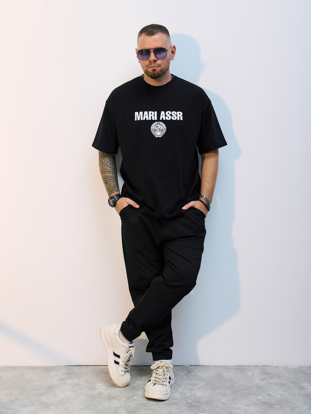 Футболка оверсайз унисекс " MARI ASSR" черный