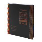 Тетрадь 120л., А5, клетка, Alingar "Colledge ruled", цветная спираль, чёрная пластиковая обложка, цветные пластиковые разделители, ассорти 4 цвета