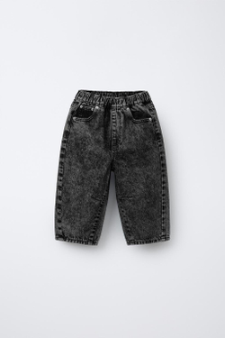 ZARA ДЖИНСЫ BALLOON С ЭФФЕКТОМ ПОТЕРТОСТИ, ЧЕРНЫЙ