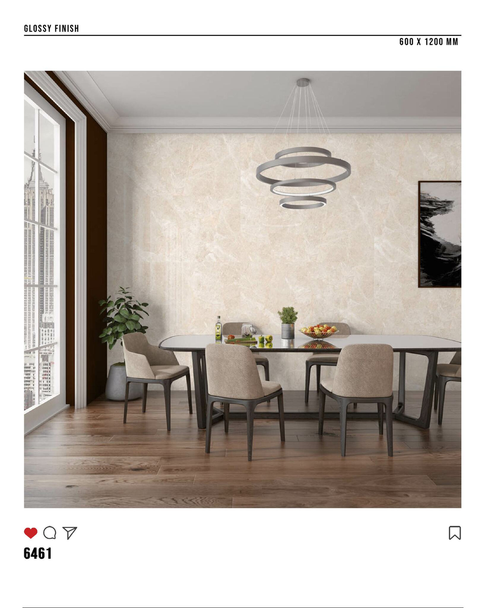Керамогранит glossy №6, 60х120, 6461