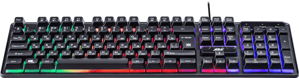 Клавиатура проводная игровая Defender Arx GK-196L, ENG/RUS, USB, радужная подсветка, НОВИНКА!