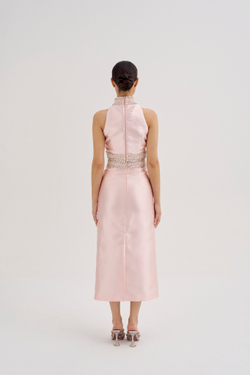 Костюм DELINA (Делина) (топ +юбка) МИДИ розовый