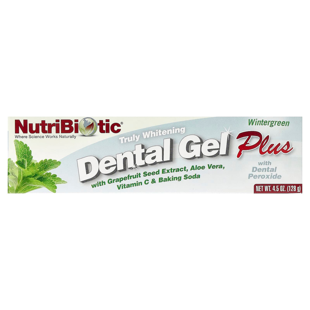 NutriBiotic, Dental Gel Plus, гель для зубов с отбеливающим эффектом, грушанка, 128 г (4,5 унции)