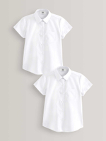 Рубашка школьная с коротким рукавом для девочки Next 458-579, 2 шт., Белый