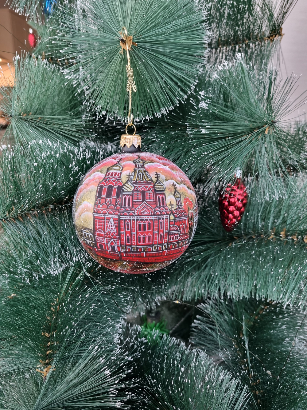 Шар стеклянный "Спас на Крови",  ручная роспись