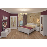 Шкаф 2х дверный со стеклянными дверями «Бейли» белый воск