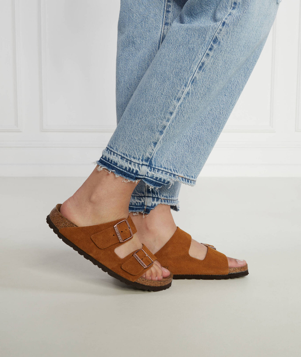 Кожаные шлепанцы arizona sfb vl mink Birkenstock - янтарный(1009527)