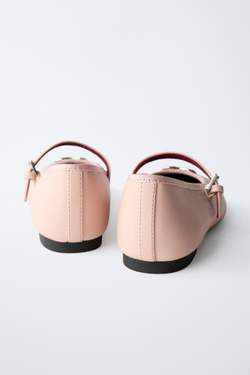 ZARA БАЛЕТКИ С СЕРДЕЧКОМ, РОЗОВЫЙ