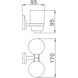 Стакан двойной для зубных щеток Haiba HB1608