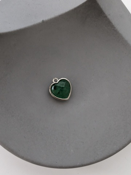 Подвеска сердце авантюрин, 13мм