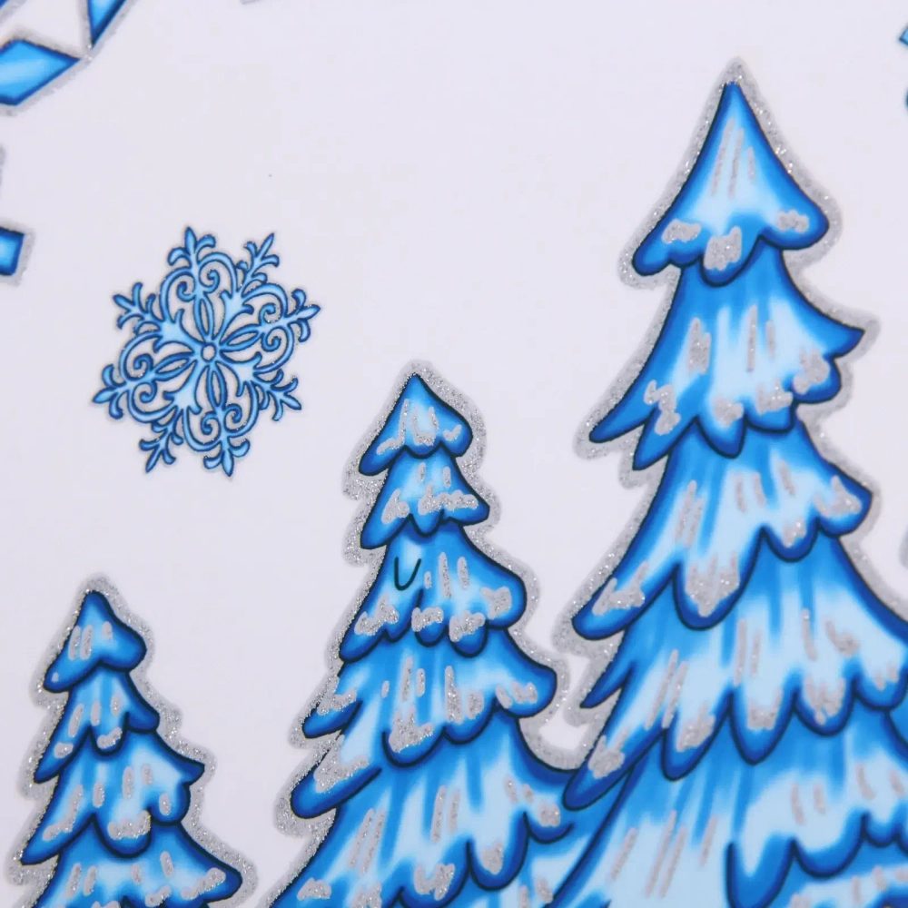 Наклейка на стекло «Волшебная зима» 41*19 см, микс