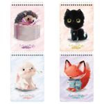 Блокнот А5, 60л, на гребне, клетка, Brauberg Милые зверята, ассорти, 1шт.