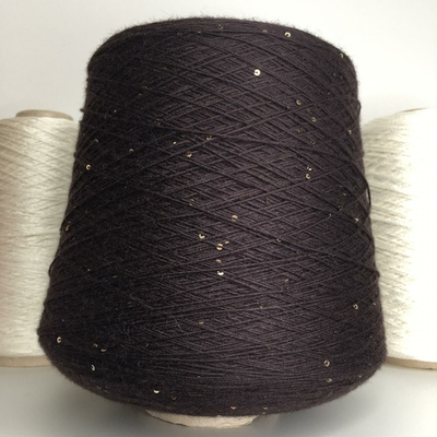 ELISIR - Biella Yarn; 100% кашемир, микропайетки (золото, 2мм); 520м/100гр; цвет: горький шоколад; Есть мал. бобинки 186гр.