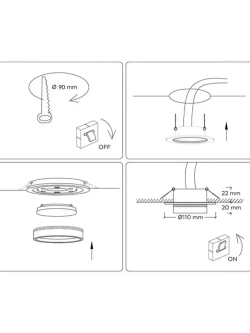 Светильник потолочный встраиваемый для натяжных потолков Юпитер белый GX53