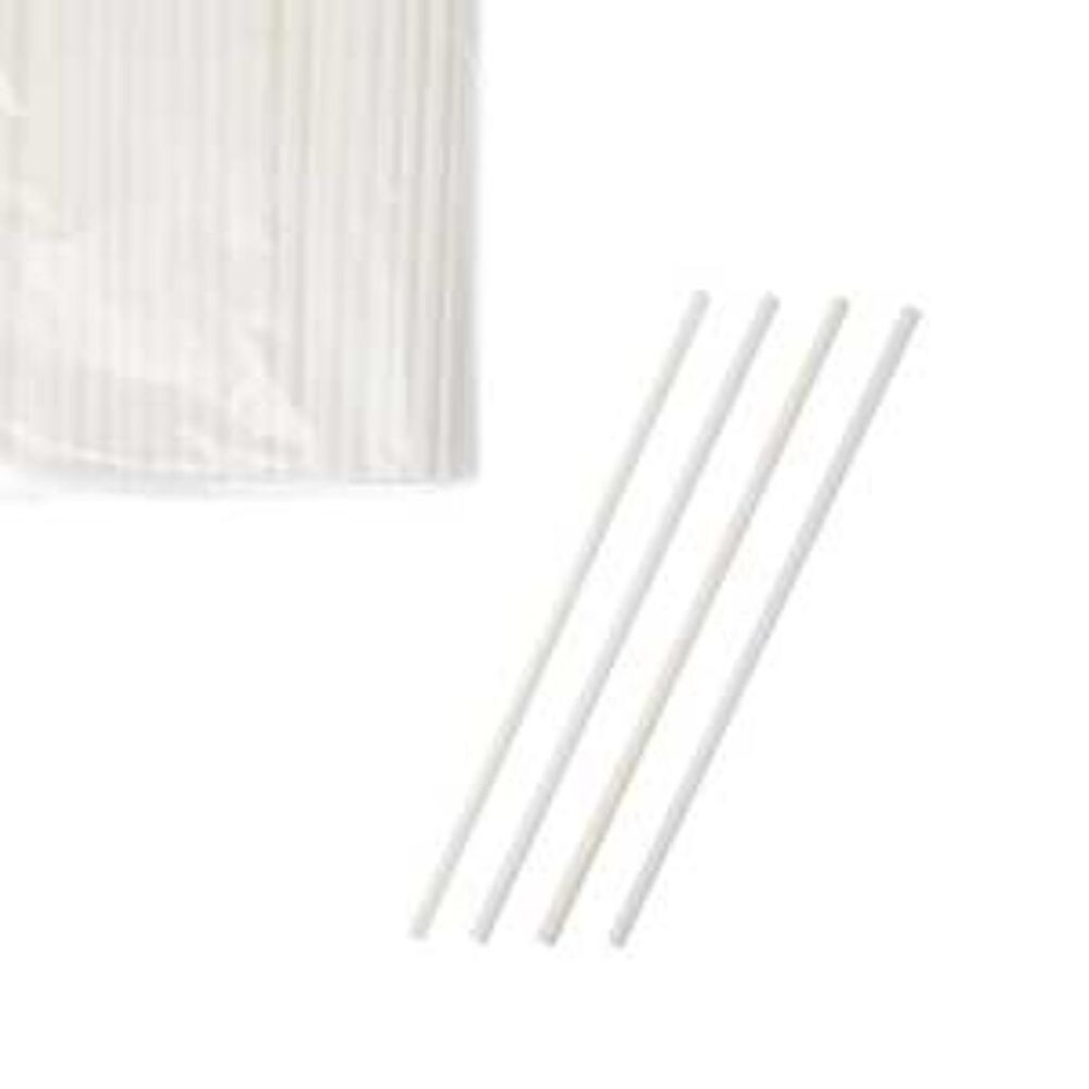 Трубочки 0,8*24 см прямые 250 шт белые пластик P.L.