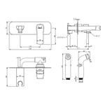 LM7220BL URSUS Смеситель с гигиеническим душем, встраиваемый, черный