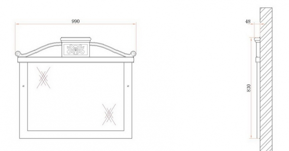 Зеркало BelBagno Primavera 100 BB45S/ACA Вишневый (Ciliegio)