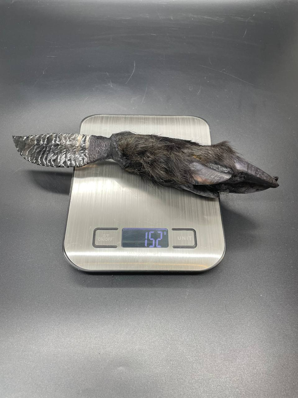 Обсидиановый нож с рукоятью копыта вепря 26 см