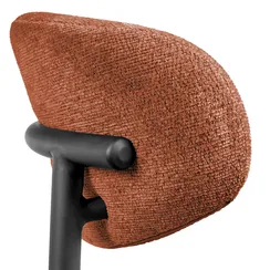 Полубарный стул Arvo 65 см, терракотовый шенилл с черными ножками