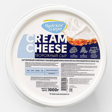 Сыр творожный ЧУДСКОЕ ОЗЕРО 60%, 1 кг