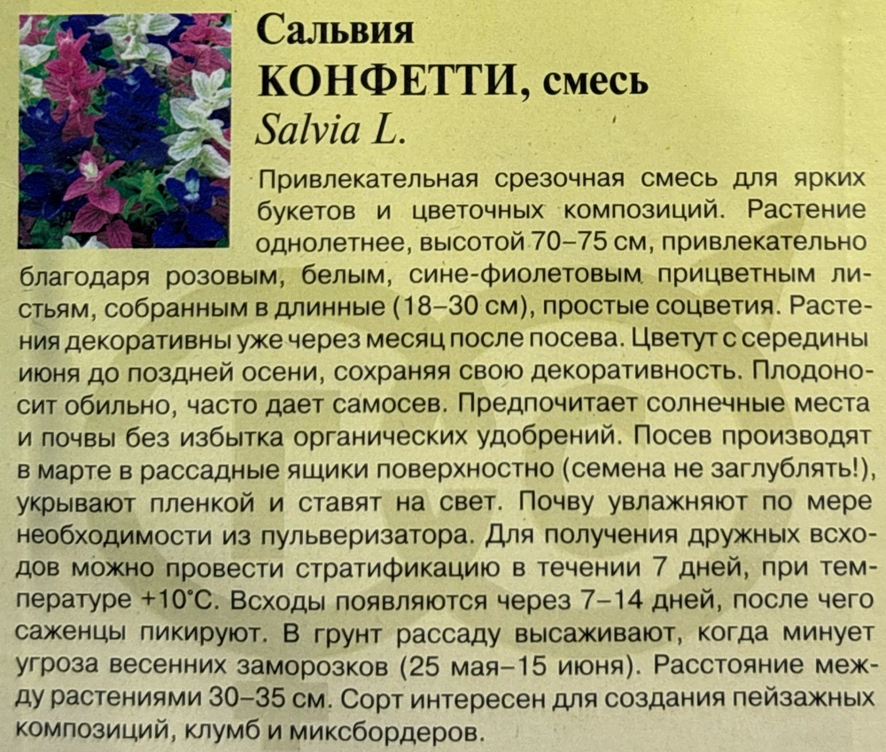 Сальвия Конфетти 0,05 г СМЦ-756