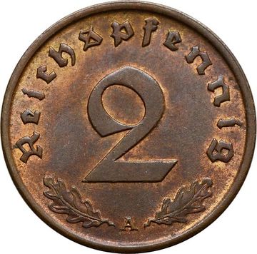 2 рейхспфеннига 1937 Германия (Третий рейх) "A"