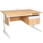 Растущая парта Дэми СУТ 25 с задними полками СУТ.15.210 и навесной тумбой (1200×880 мм)