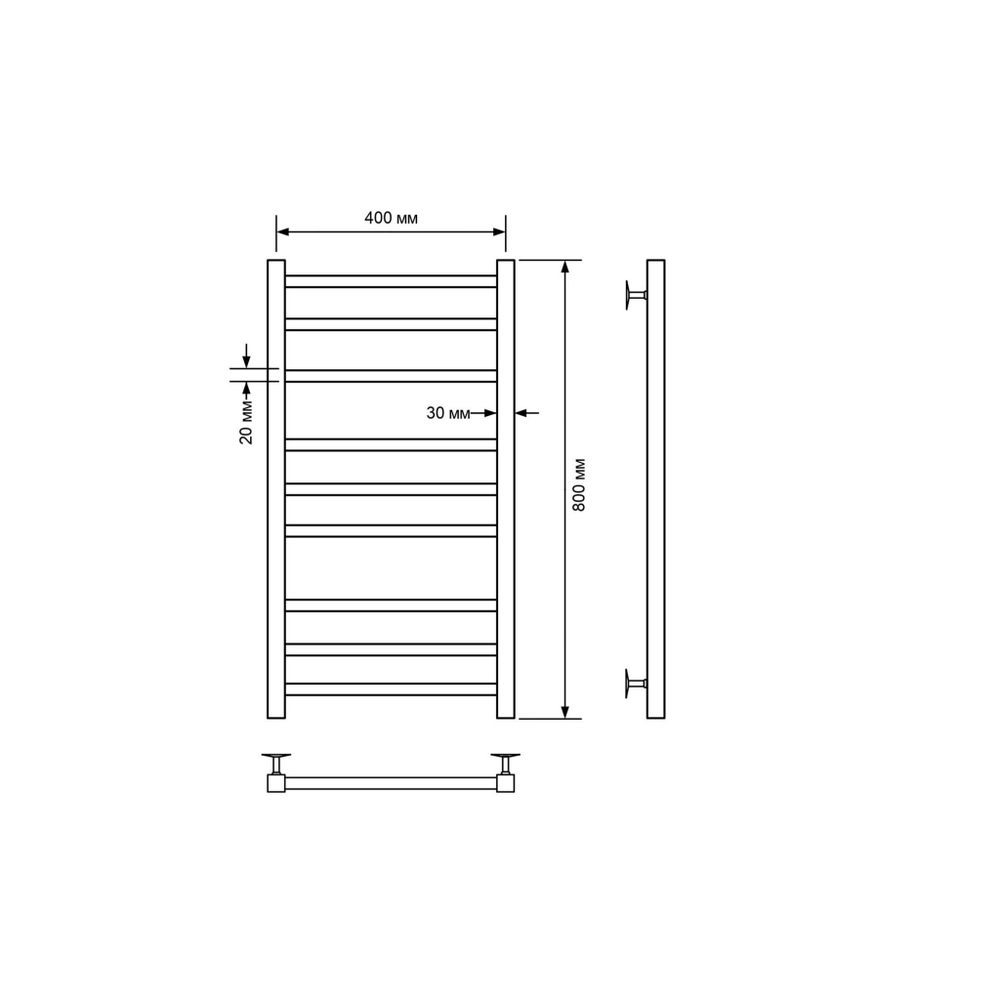 Полотенцесушитель водяной Comfysan Pioli-K W-8 80/40, белый, шт