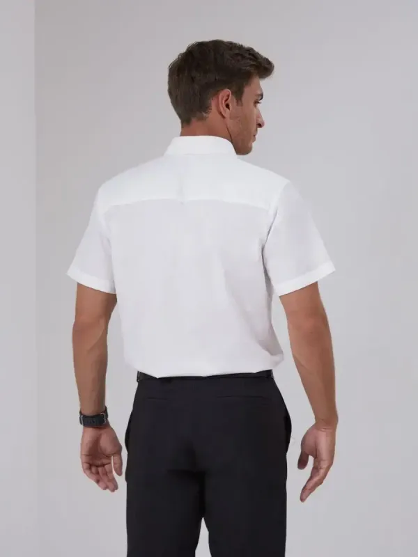 Рубашка приталенная SLIM FIT с коротким рукавом, белая