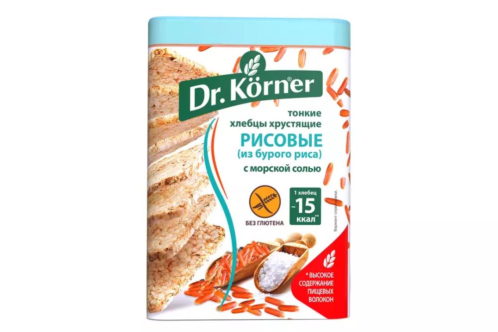 Хлебцы Dr.Korner, рис/морская соль, 100г