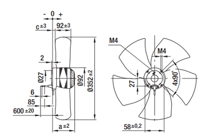 Вентилятор осевой A4D350-AP08-02