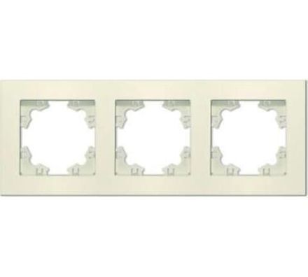 Рамка трехместная горизонтальная "UNIVersal" серия "Афина" слоновая кость (ivory) (еврослот) (HU2312