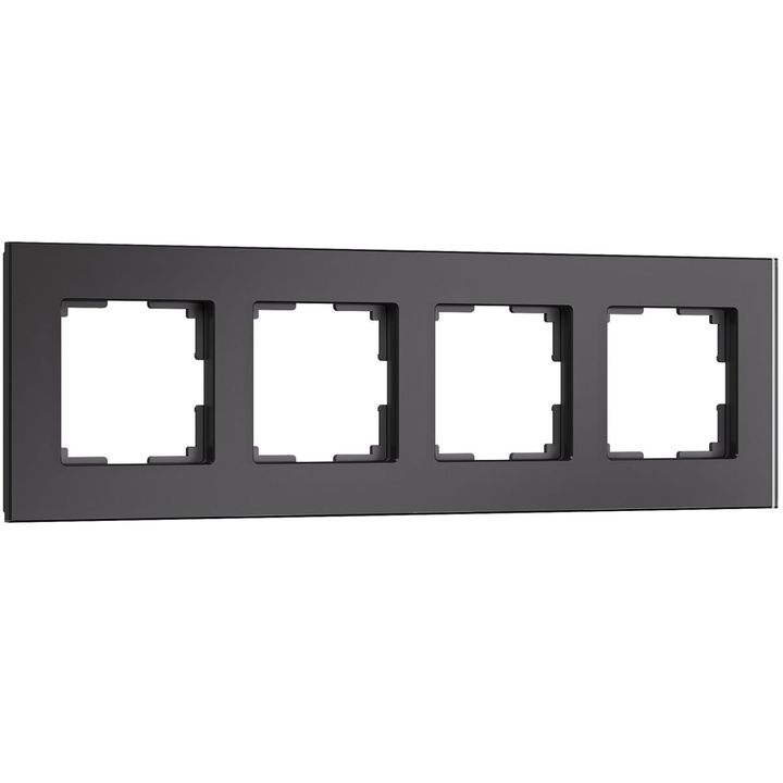 Рамка Werkel Senso на 4 поста черный, стекло soft-touch W0043108 4690389200496