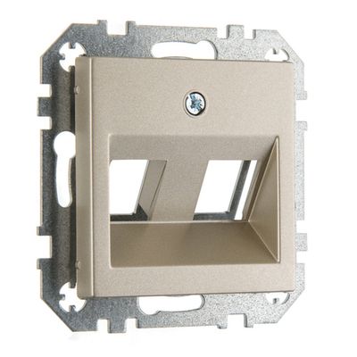 Накладка для телекоммуникационных гнёзд (AMP тип), 2 гнезда LIREGUS EPSILON AIKL-002-01.E/Ch шампань