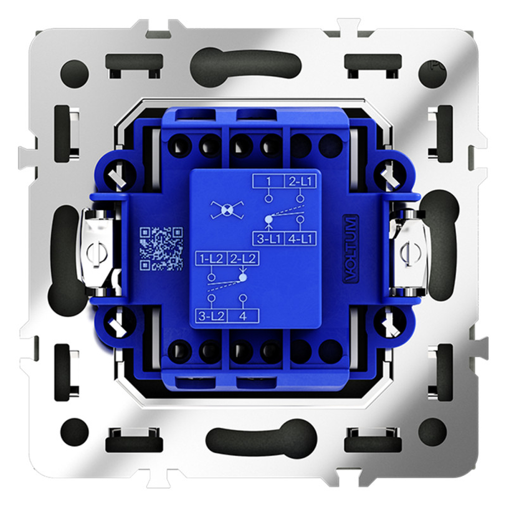 Перекрестный переключатель встраиваемый VOLTUM S70 одноклавишный 10А, (титан)