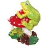 Фигура из гипса «Лягушка на мухоморе» 38см