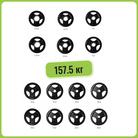 Комплект дисков БАЗОВЫЙ 1.25-25 кг (7 пар) 157.5 кг