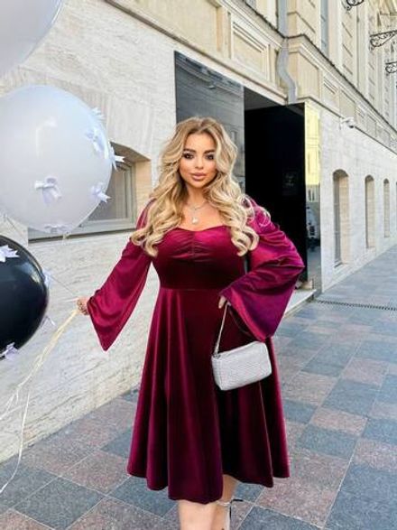 Платье бархат УК-1138-2 Фабрика Моды Фото 1