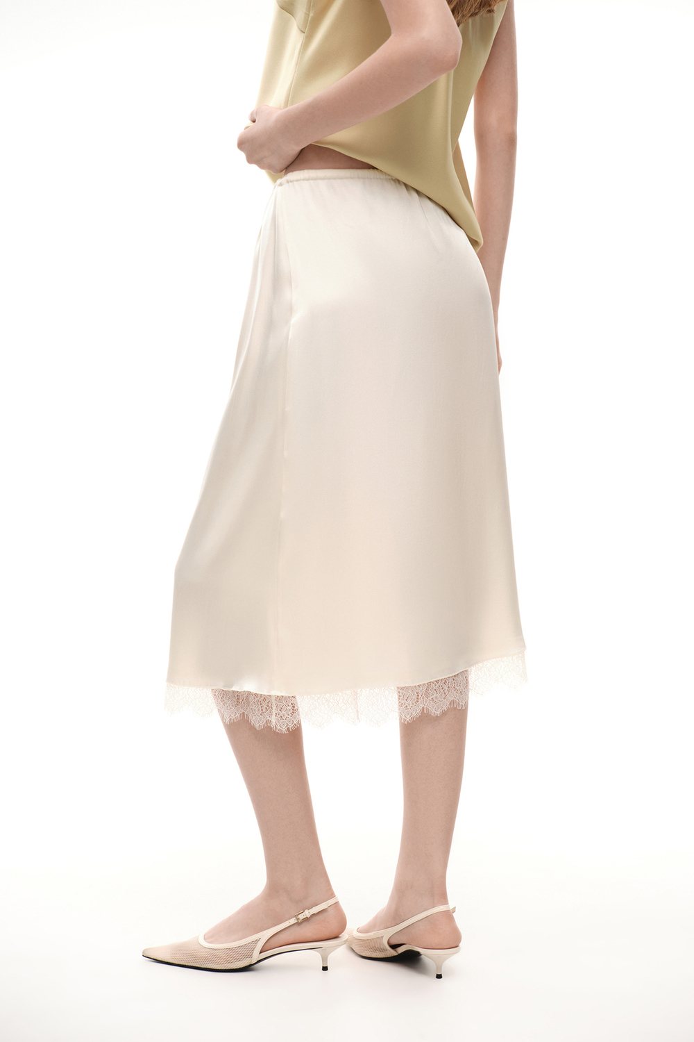 Юбка миди с кружевом (Sunday Skirt), молочная