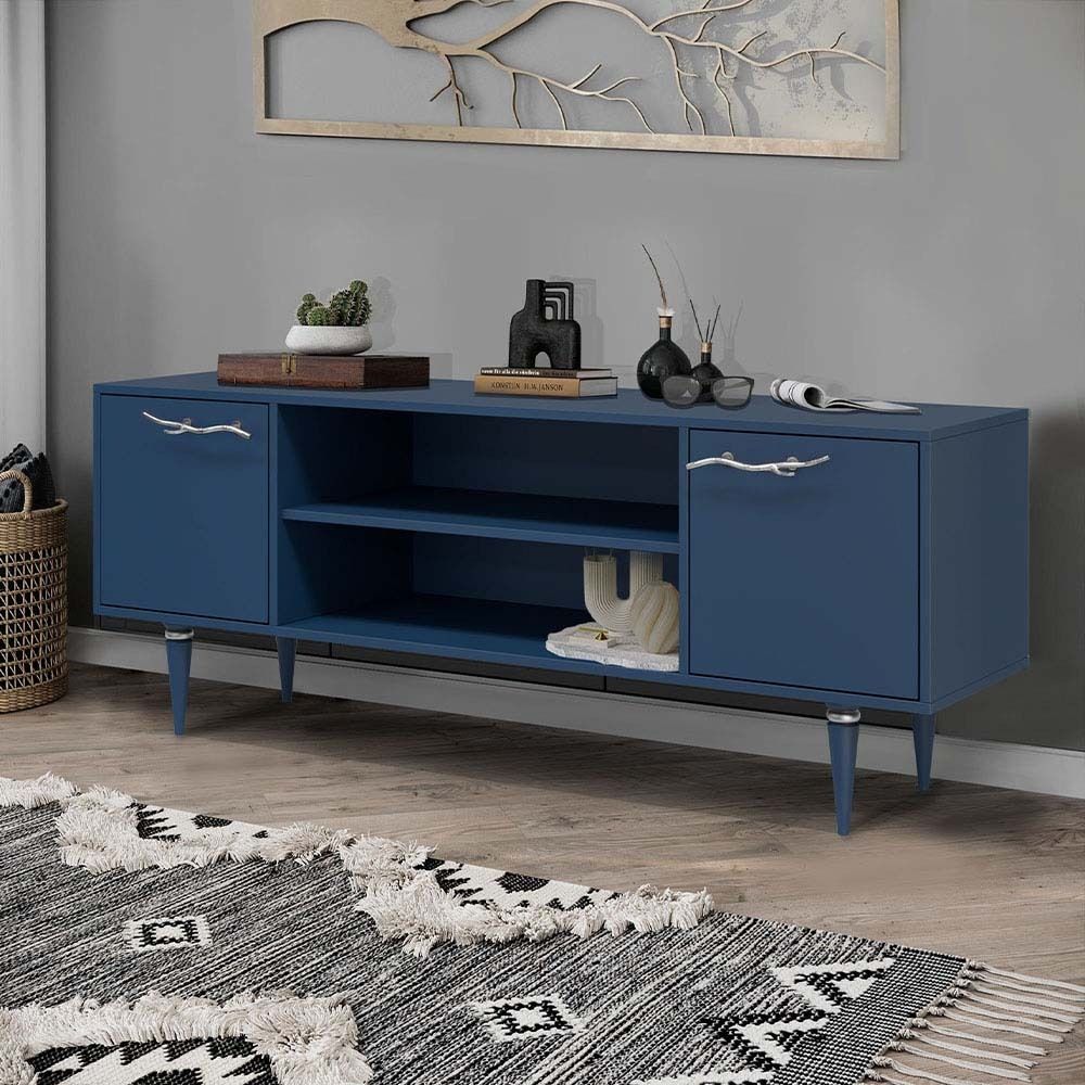 Тумба под ТВ Арт Колор matte 155см Классик Сильвер Королевский синий матовый