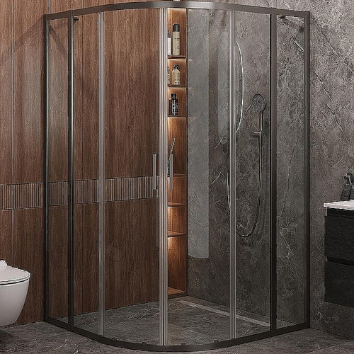 Душевой уголок Cezares Molveno 120x120 R-22-100+20-C-GM-IV стекло прозрачное/профиль матовая оружейная сталь